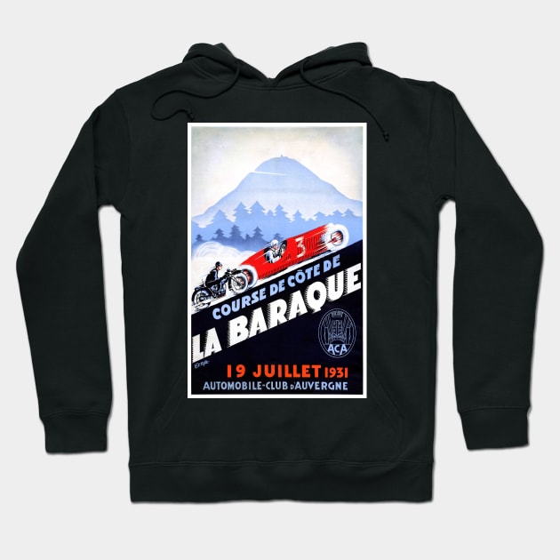 Vintage Travel Poster France Course de Cote de La Baraque Hoodie by vintagetreasure